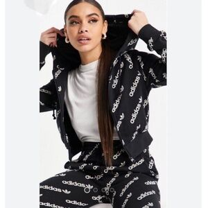 Brand New adidas Originals 'Logomania' repeat logo zip hoodie